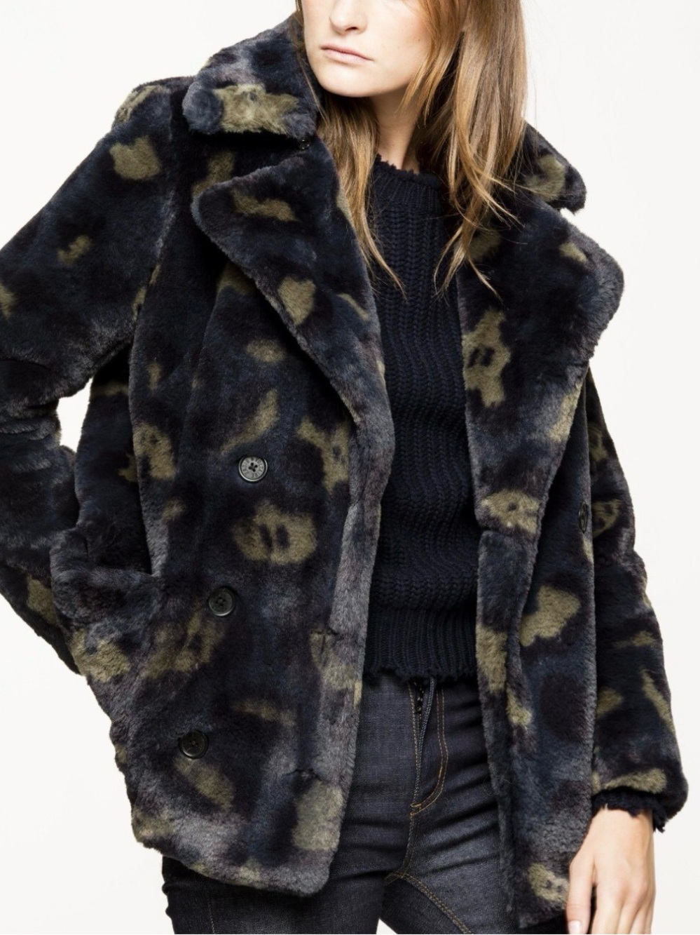 Zadig & Voltaire Miles Leo Faux
Fur Coat Small